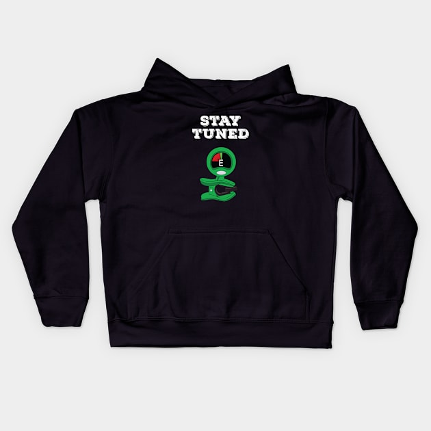 Stay Tuned Green Clip-On Tuner Kids Hoodie by nightsworthy